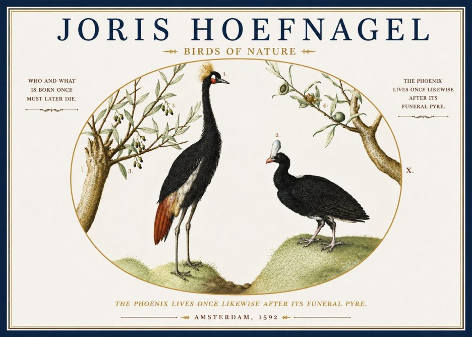Joris Hoefnagel Birds of Nature No3 - Póster