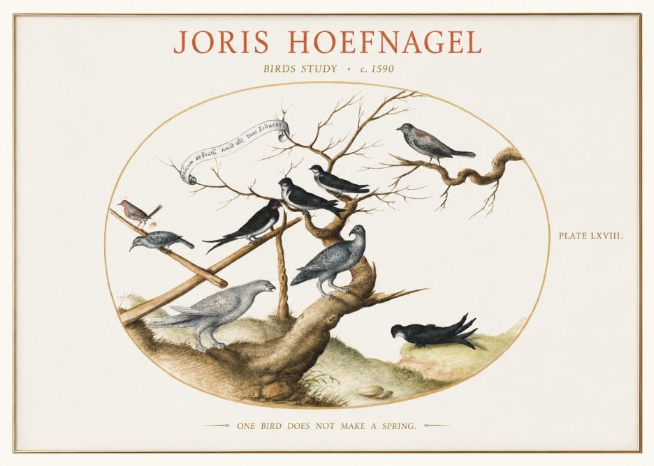 Joris Hoefnagel Birds Study No1 - Póster