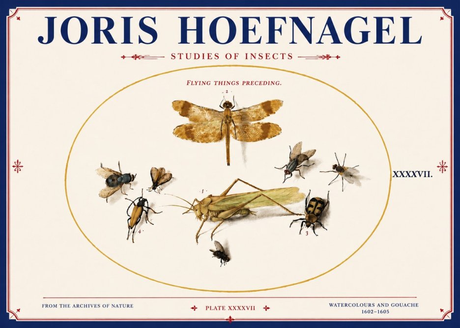 Joris Hoefnagel Flying Things Preceding. No4 - Póster