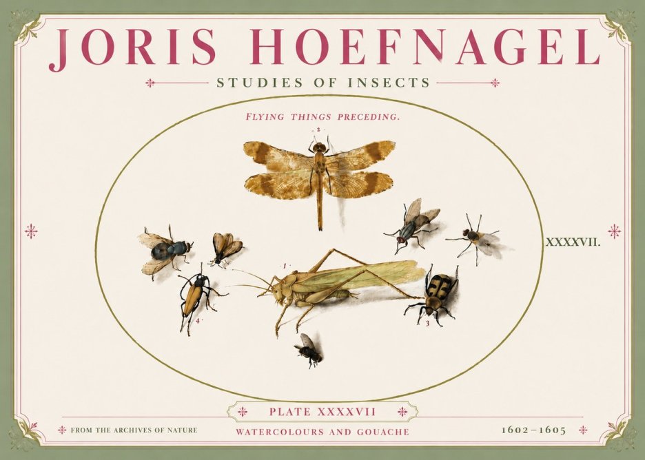 Joris Hoefnagel Flying Things Preceding. No5 - Póster