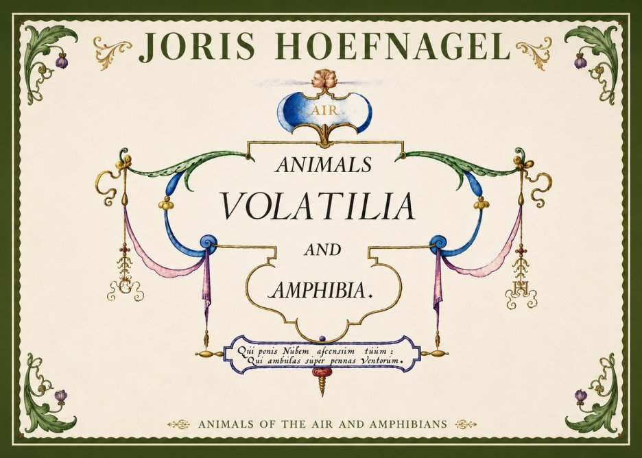 Joris Hoefnagel Animals Volatilia and Amphibia. No5 - Póster