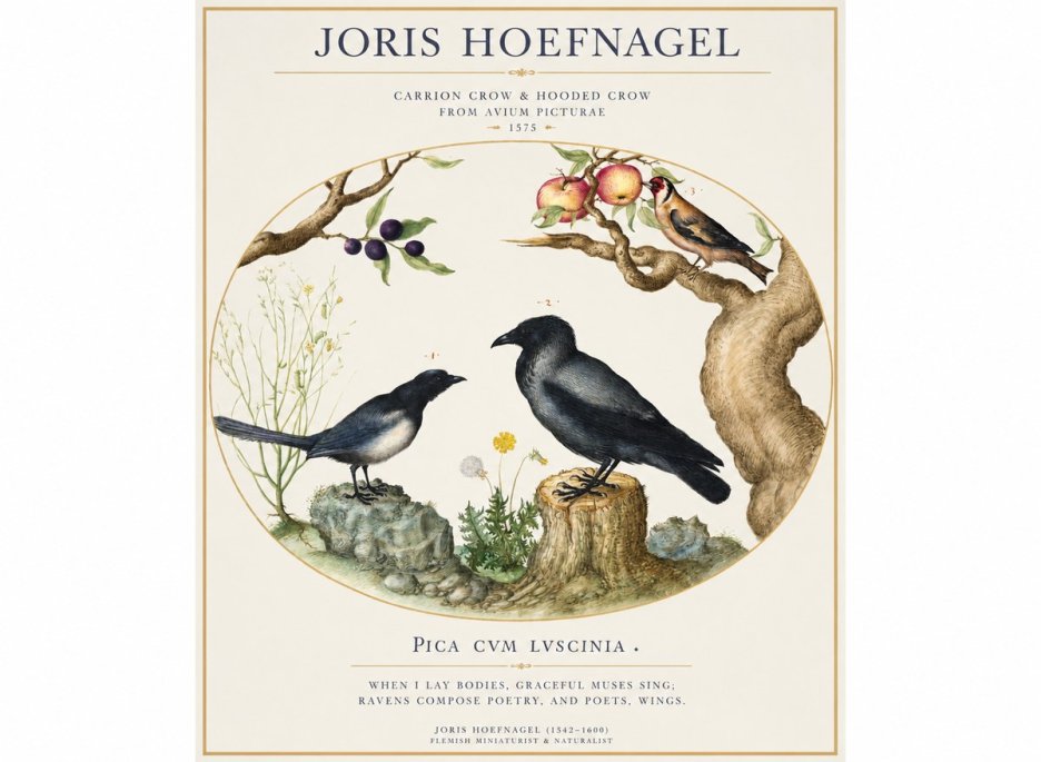 Joris Hoefnagel Carrion Crow & Hooded Crow No1 - Póster