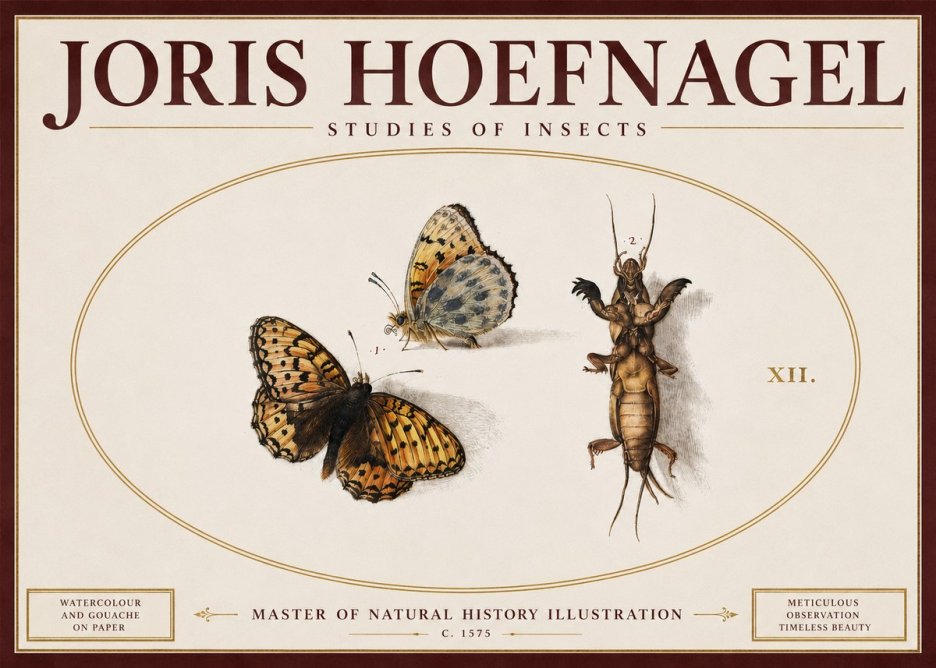 Joris Hoefnagel Studies of Insects Xii No5 - Póster