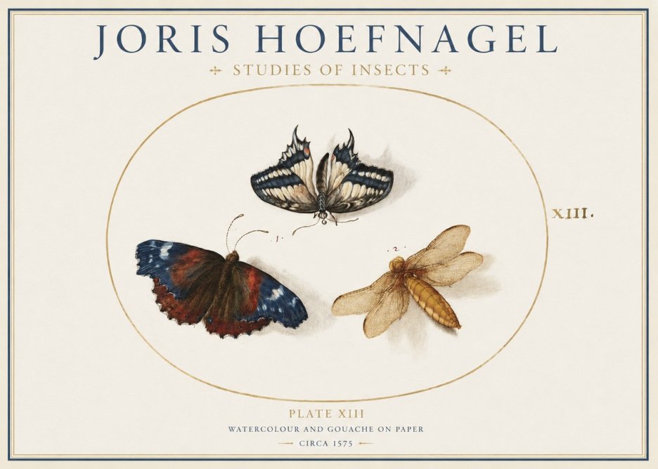 Joris Hoefnagel Studies of Insects - Plate Xiii No1 - Póster