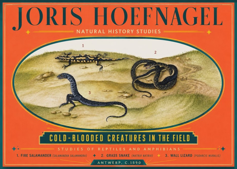 Joris Hoefnagel Cold-blooded Creatures in the Field No5 - Póster