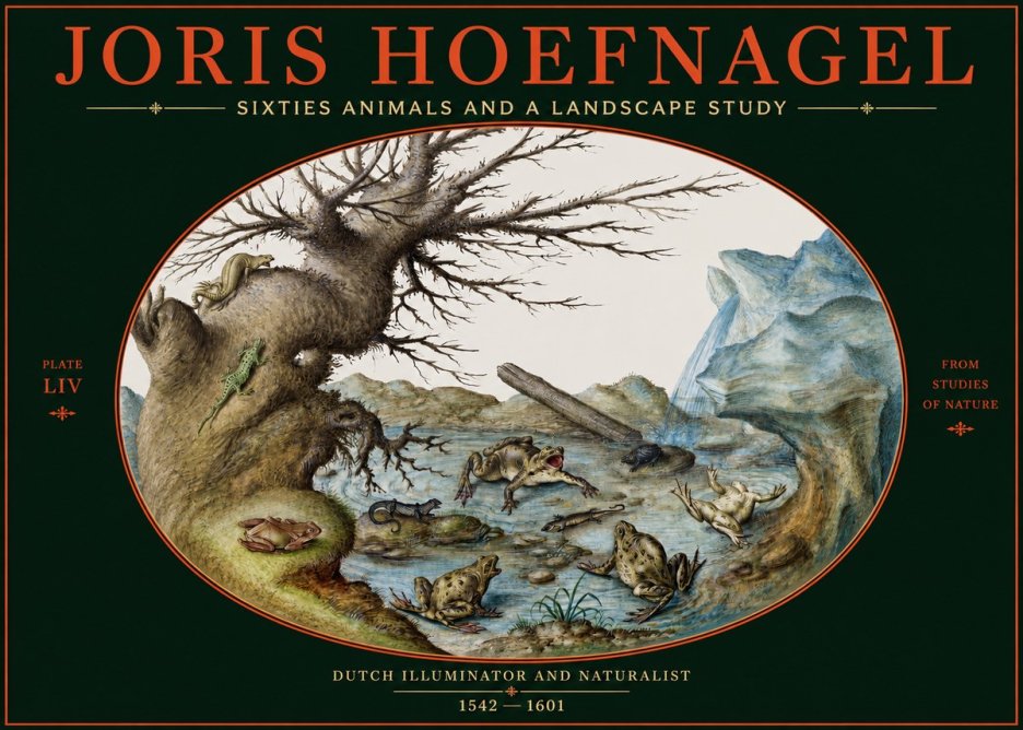 Joris Hoefnagel Sixtties Animals and a Landscape Study No2 - Póster