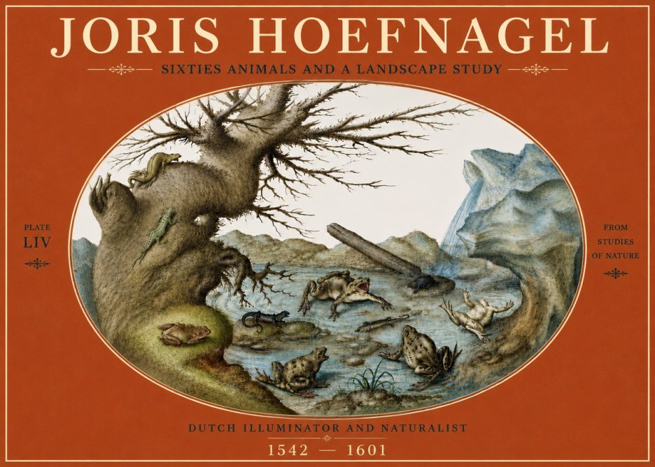 Joris Hoefnagel Sixtties Animals and a Landscape Study No6 - Póster