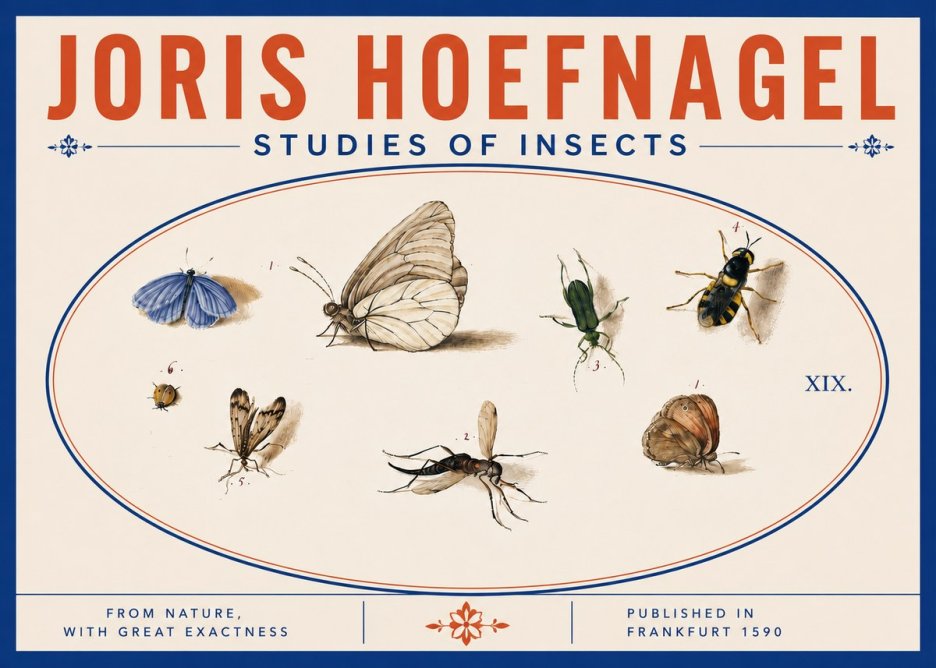 Joris Hoefnagel Studies of Insects V No5 - Póster