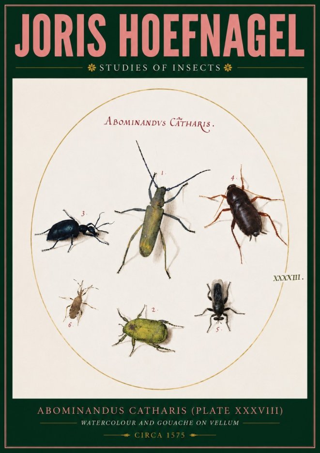 Joris Hoefnagel Abominandus Catharis (Plate Xxxviii) No2 - Póster