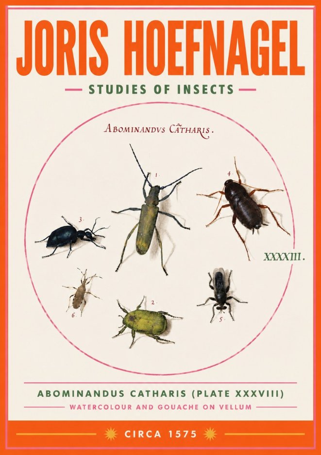 Joris Hoefnagel Abominandus Catharis (Plate Xxxviii) No3 - Póster