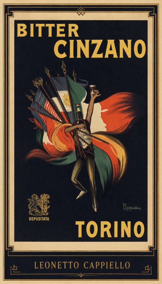 Leonetto Cappiello Bitter Cinzano Torino No1 - Póster