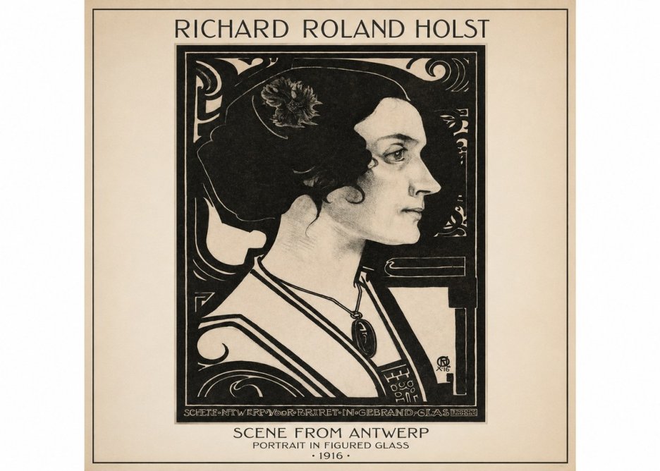 Richard Roland Holst Scene from Antwerp - Portrait in Figured Glass No1 - Póster
