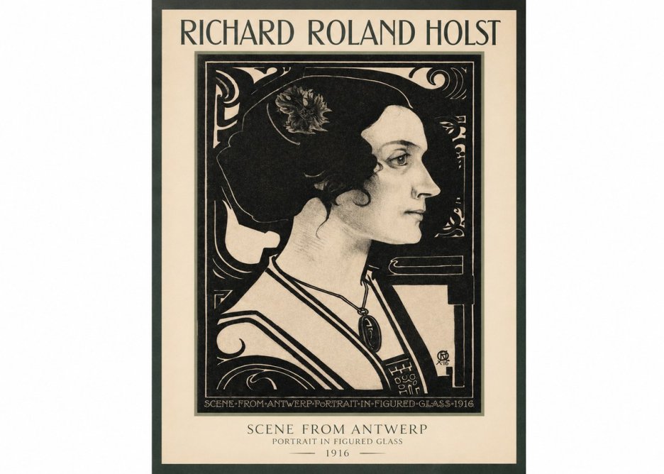 Richard Roland Holst Scene from Antwerp - Portrait in Figured Glass No2 - Póster