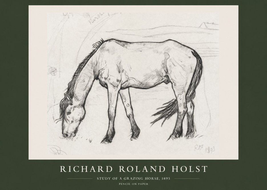 Richard Roland Holst Study of a Grazing Horse No2 - Póster
