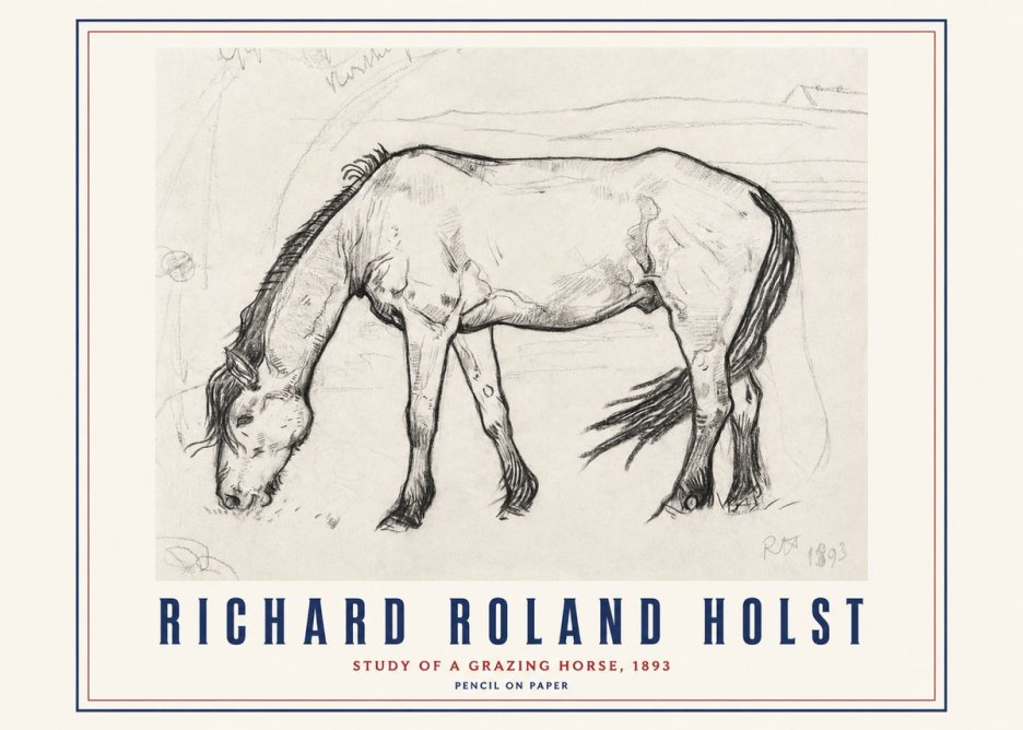 Richard Roland Holst Study of a Grazing Horse No3 - Póster