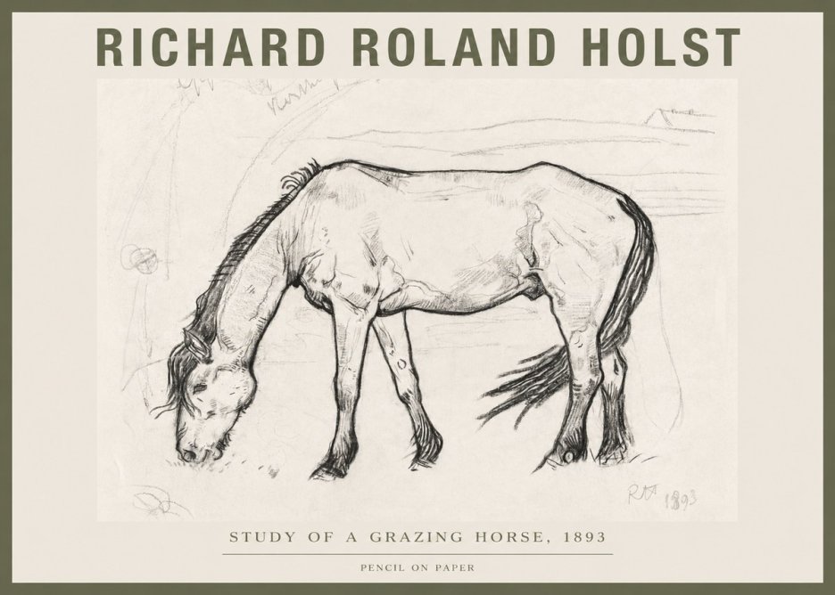 Richard Roland Holst Study of a Grazing Horse No4 - Póster