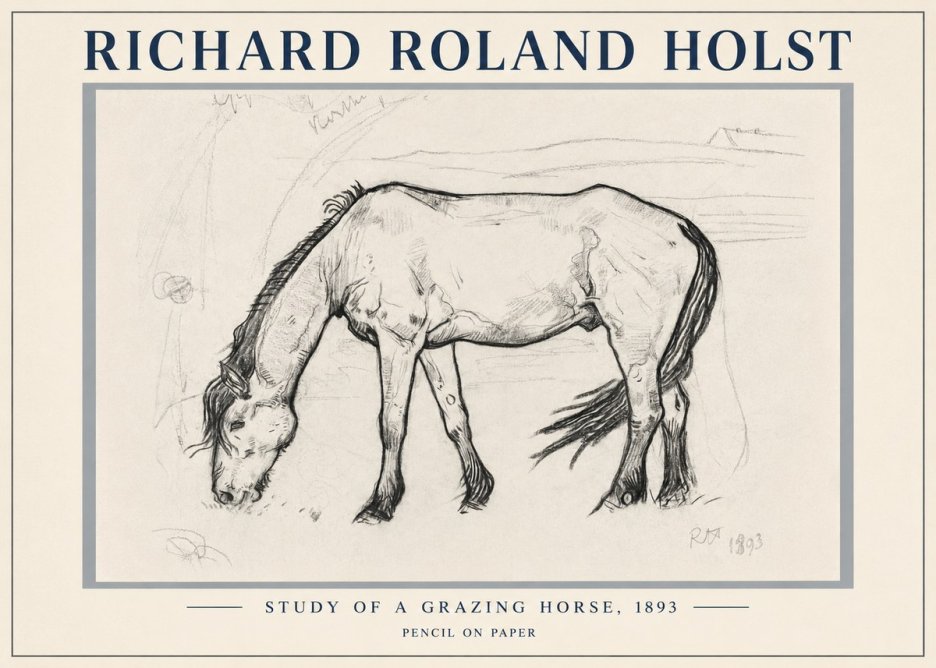Richard Roland Holst Study of a Grazing Horse No5 - Póster