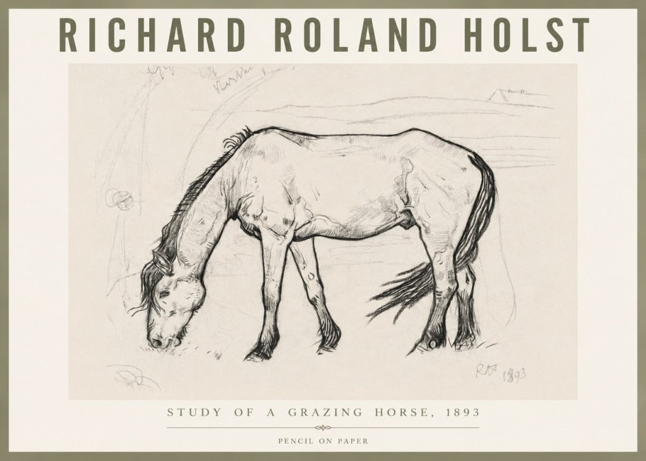 Richard Roland Holst Study of a Grazing Horse No6 - Póster