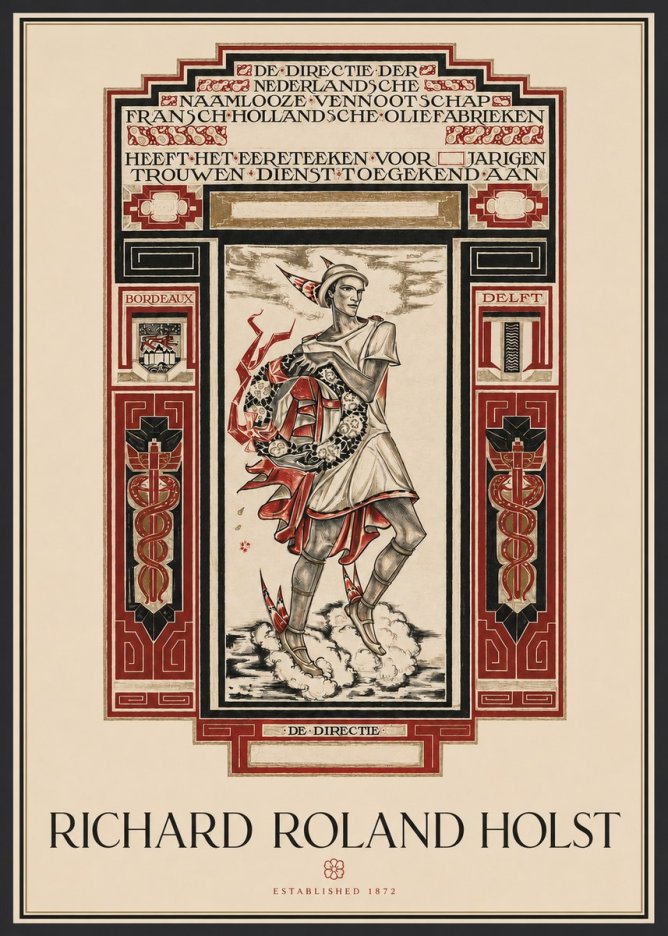Richard Roland Holst Awarded for Anniversary, Marriage and Loyal Service No2 - Póster