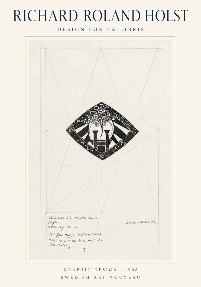 Richard Roland Holst Design for Ex Libris No1 - Póster