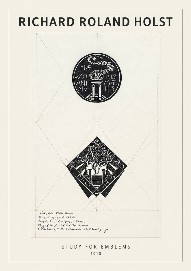 Richard Roland Holst Study for Emblems No1 - Póster