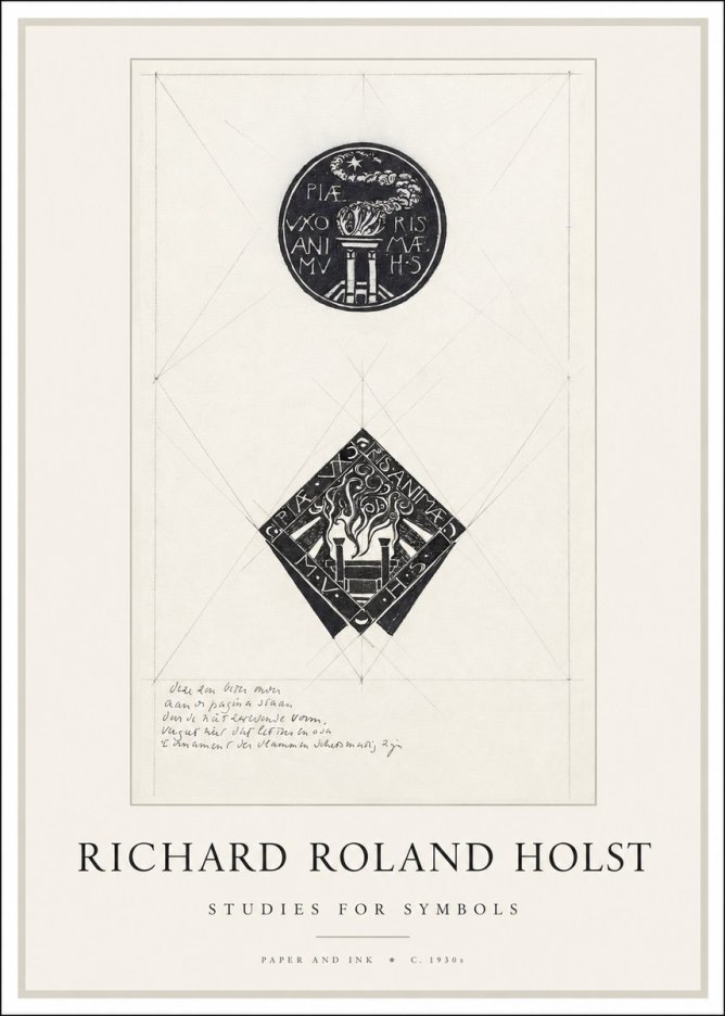 Richard Roland Holst Study for Emblems No2 - Póster