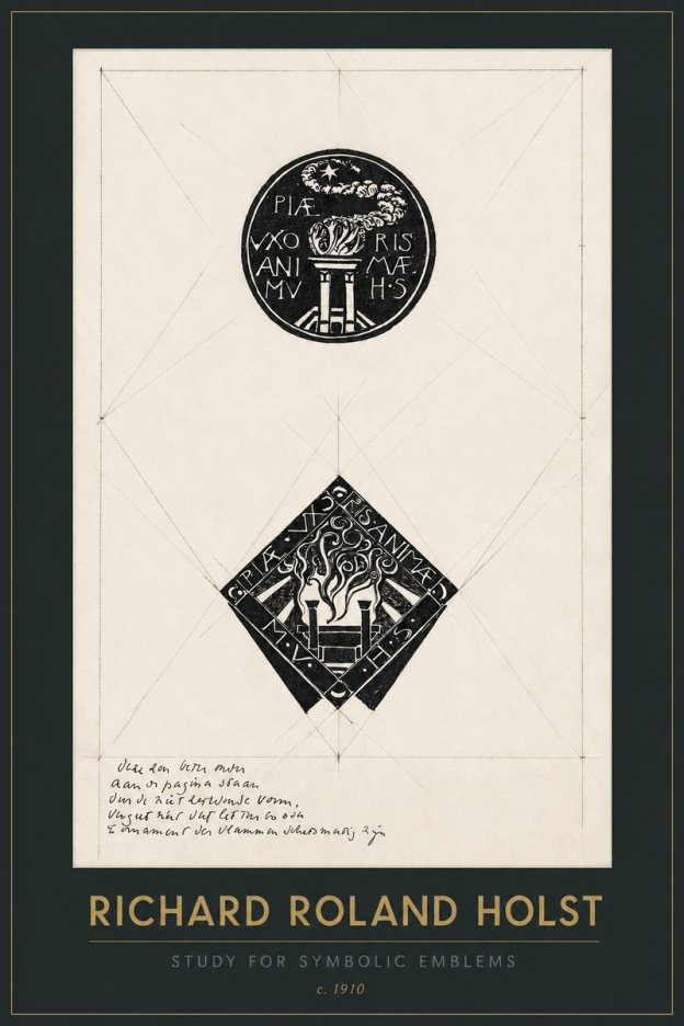 Richard Roland Holst Study for Emblems No3 - Póster