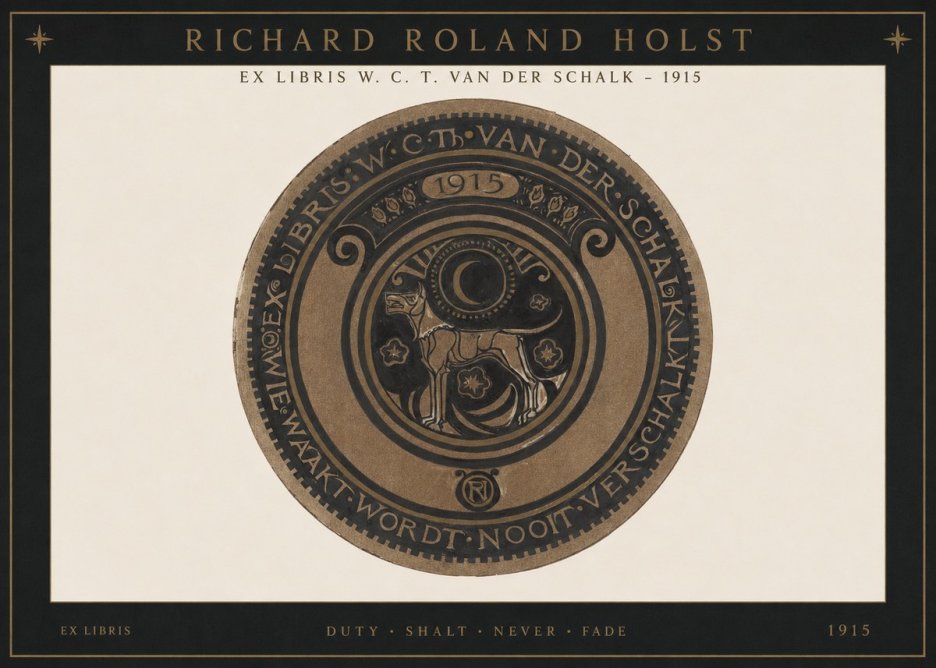 Richard Roland Holst Ex Libris W. C. T. Van Der Schalk - 1915 No1 - Póster