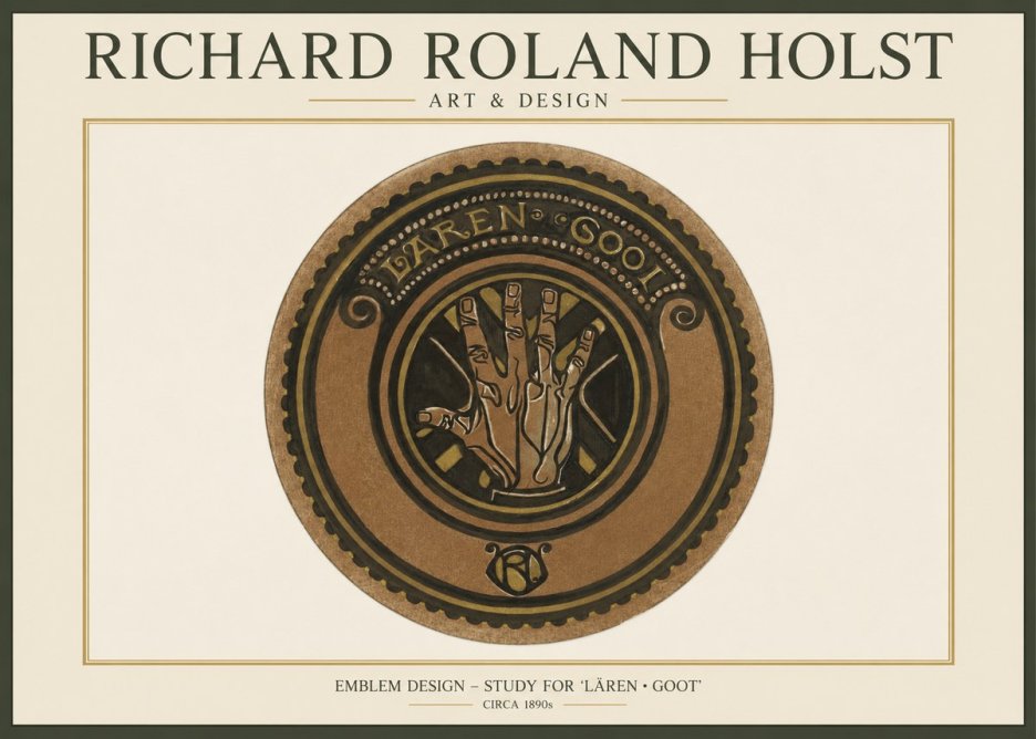 Richard Roland Holst Emblem Design – Study for 'Lären • Goot' No1 - Póster