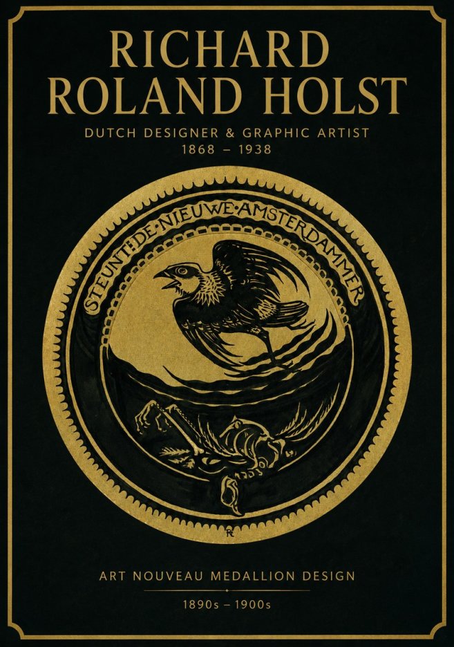 Richard Roland Holst Art Nouveau Medallion Design No2 - Póster