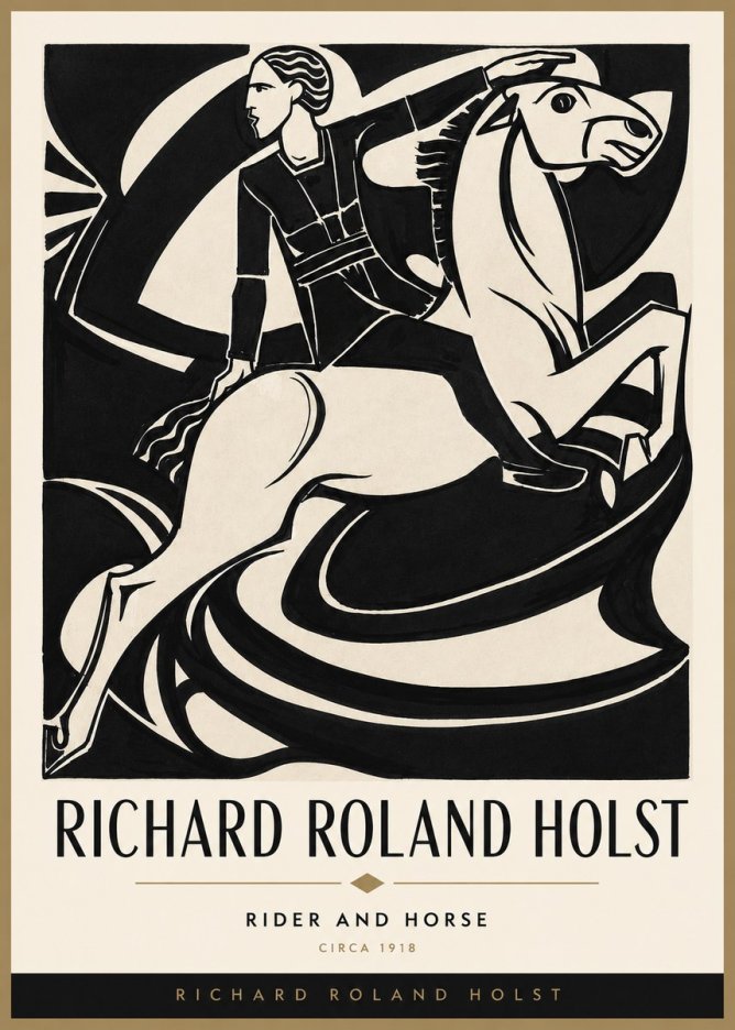 Richard Roland Holst Rider and Horse No3 - Póster