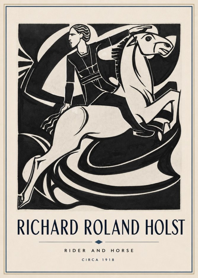 Richard Roland Holst Rider and Horse No4 - Póster