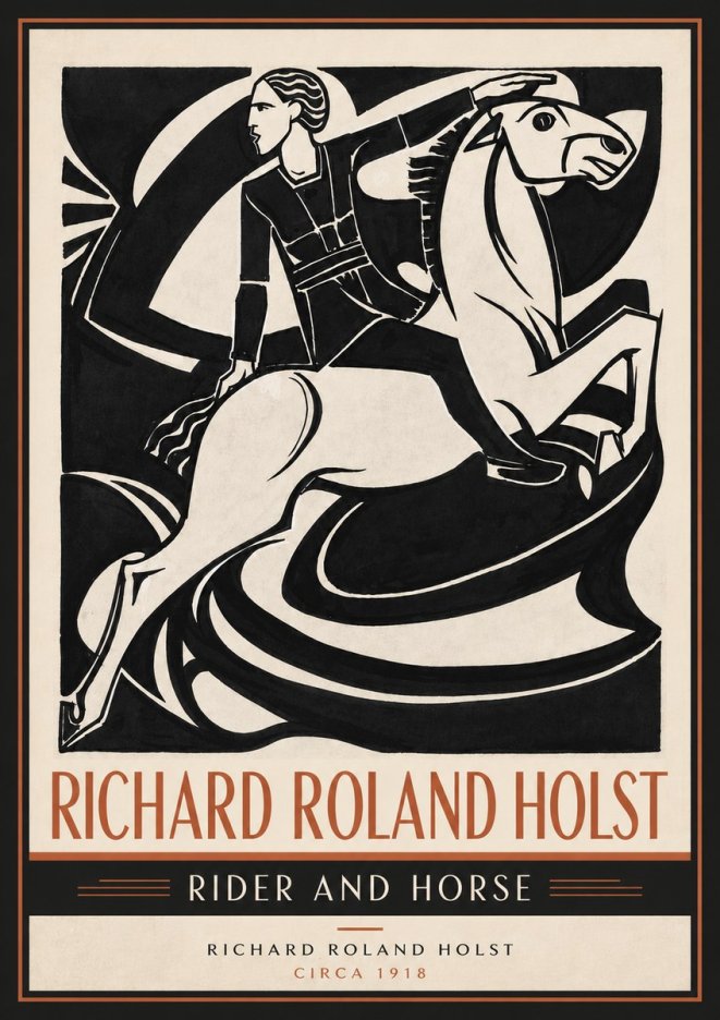 Richard Roland Holst Rider and Horse No5 - Póster