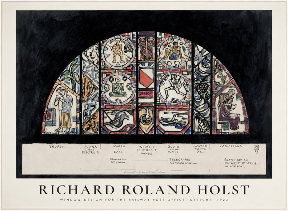 Richard Roland Holst Window Design for the Railway Post Office, Utrecht, 1923 No1 - Póster