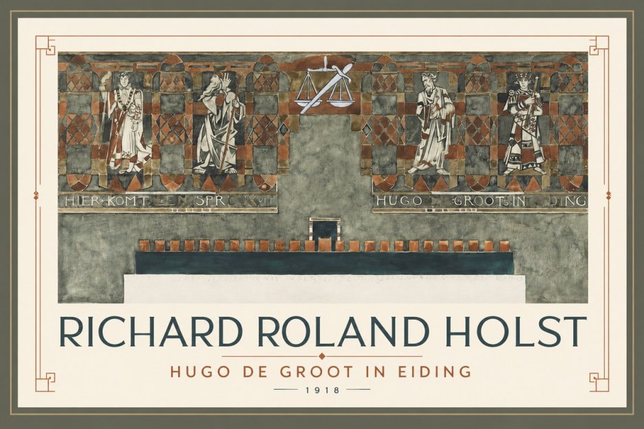 Richard Roland Holst Fresco Design - City Hall, Lidingö No3 - Póster