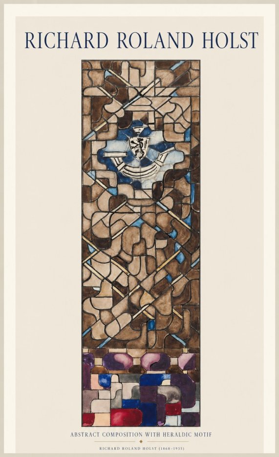 Richard Roland Holst Abstract Composition with Heraldic Motif No1 - Póster