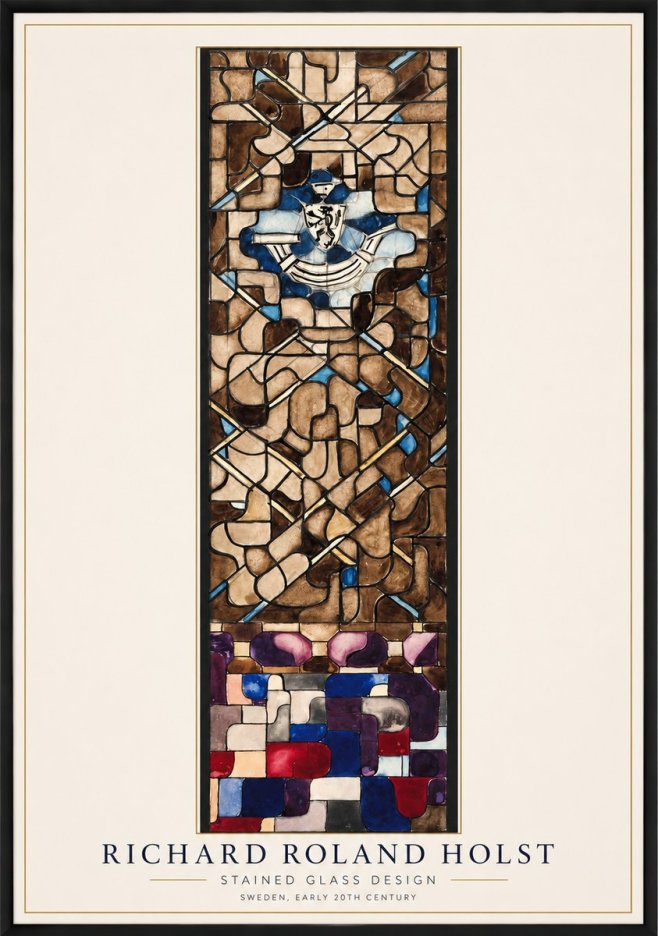 Richard Roland Holst Abstract Composition with Heraldic Motif No2 - Póster