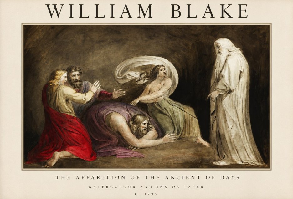 William Blake The Apparition of the Ancient of Days No1 - Póster