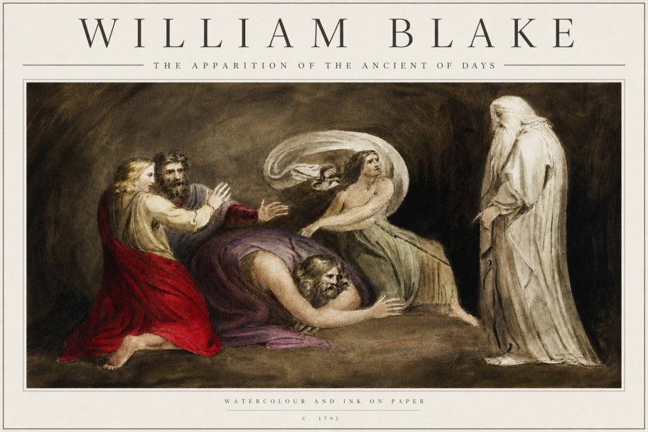 William Blake The Apparition of the Ancient of Days No3 - Póster