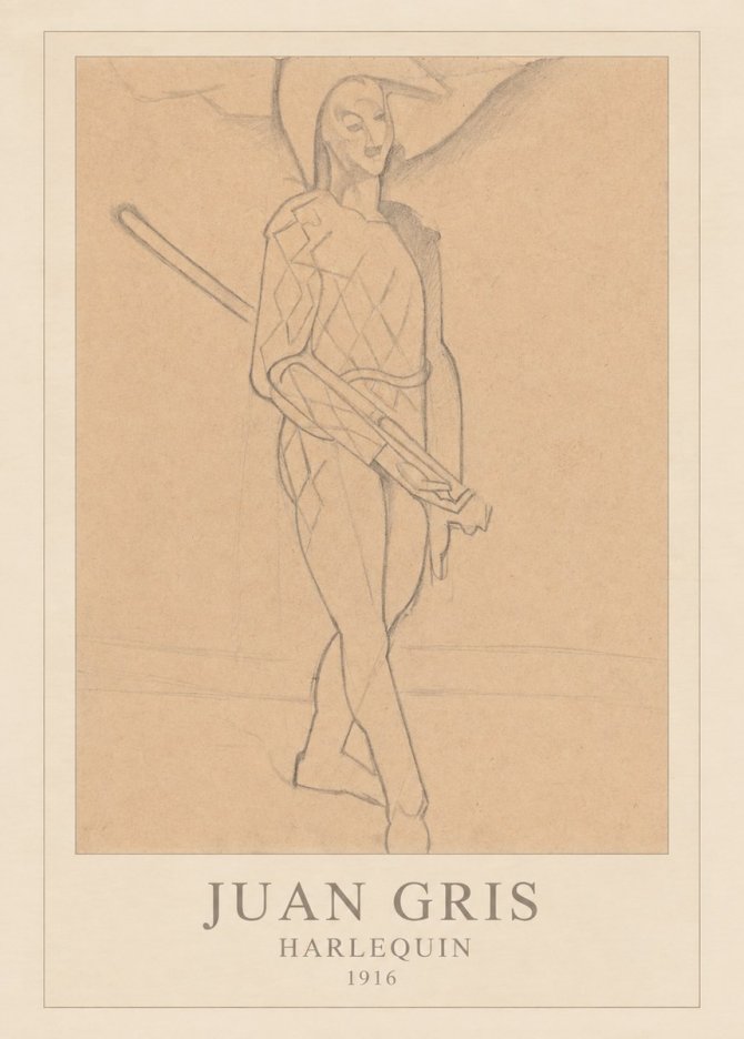 Juan Gris Harlequin No4 - Póster