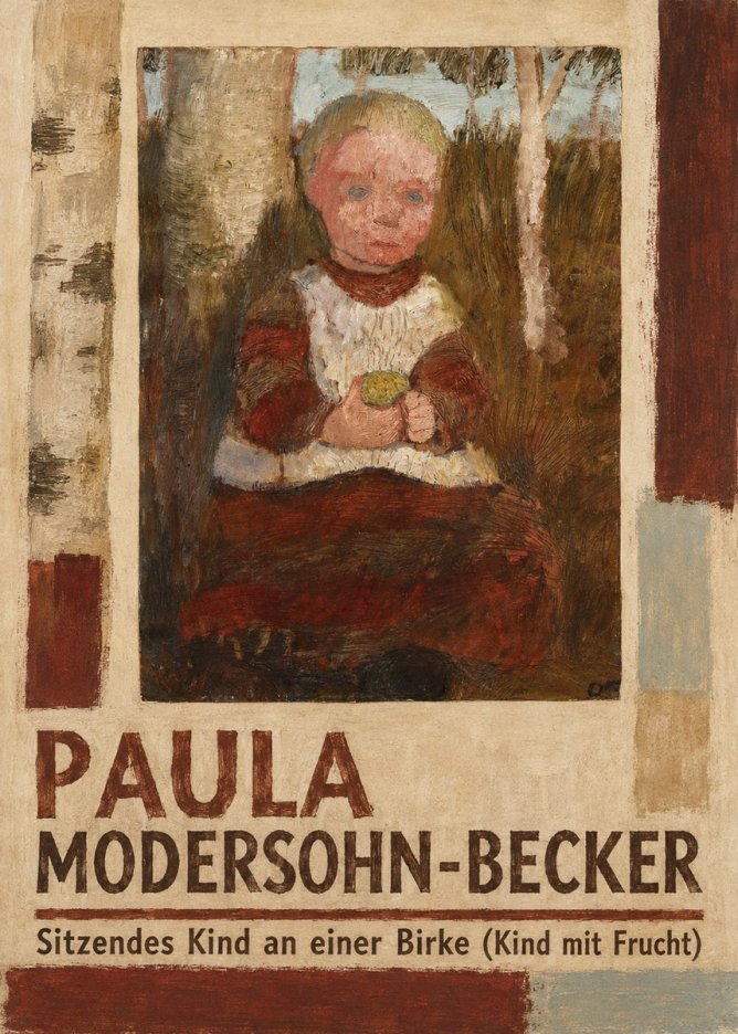 Paula Modersohn-Becker Sitzendes Kind an Einer Birke (Kind Mit Frucht) No2 - Póster