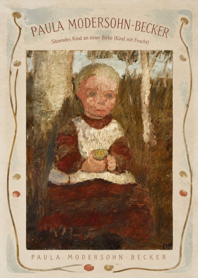 Paula Modersohn-Becker Sitzendes Kind an Einer Birke (Kind Mit Frucht) No5 - Póster