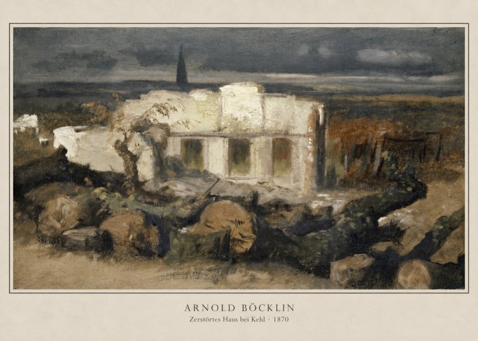 Arnold Böcklin Zerstörtes Haus Bei Kehl No2 - Póster