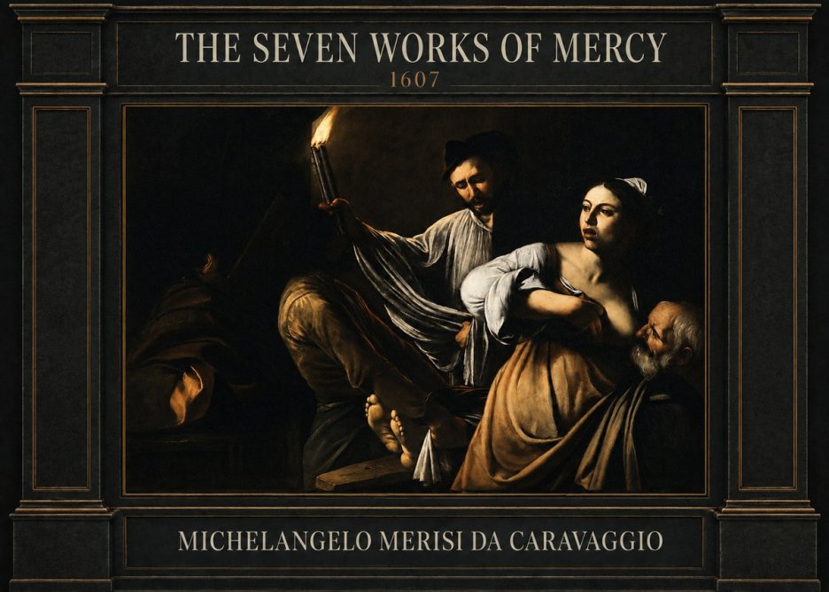 Michelangelo Merisi da Caravaggio The Seven Works of Mercy III No4 - Póster