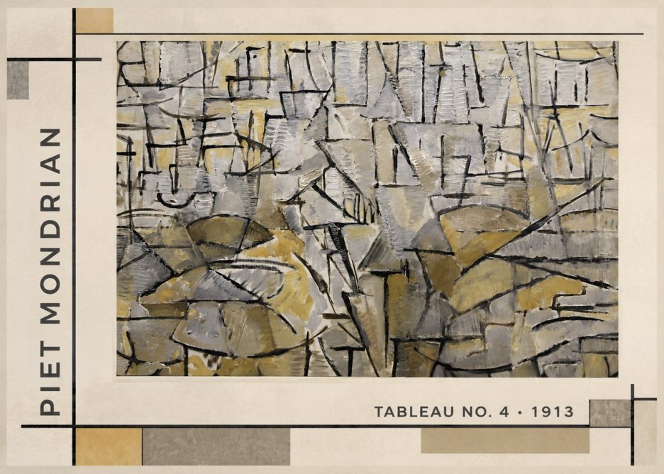 Piet Mondrian Tableau No. 4 No1 - Póster