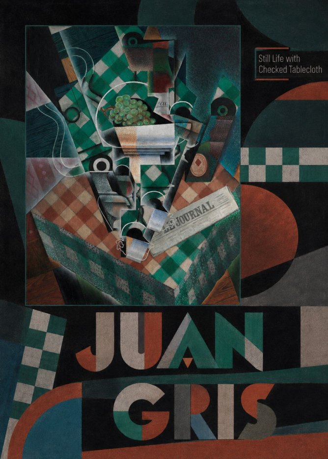 Juan Gris Still Life with Checked Tablecloth No5 - Póster