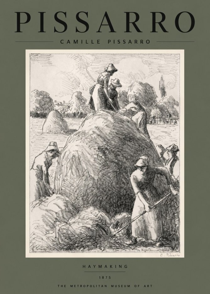 Pissarro Haymaking No2 - Póster