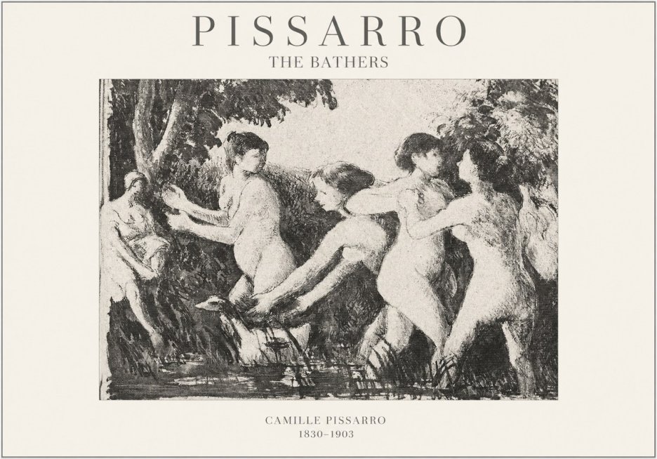 Pissarro The Bathers No1 - Póster