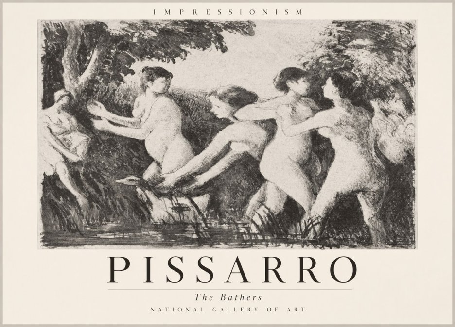 Pissarro The Bathers No2 - Póster
