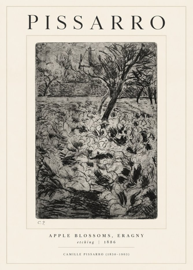 Pissarro Apple Blossoms, Eragny No1 - Póster